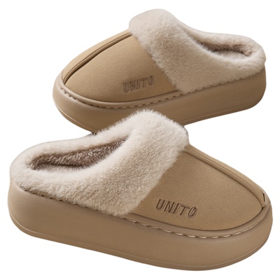 厚底棉拖鞋女士秋冬季情侣家居