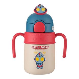 杯具熊奥特曼儿童保温杯可爱宝宝吸管杯带手柄背带不锈钢学饮水杯