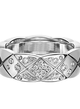 菱格戒指女镀18k金情侣对戒网红时尚冷淡风小众叠戴指环潮网红