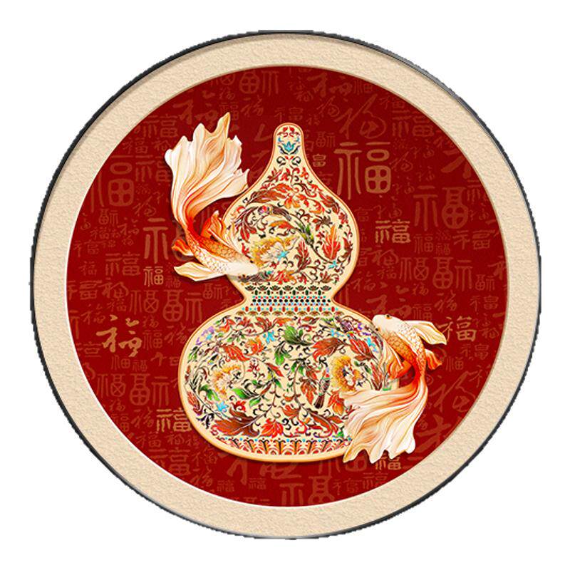 福禄葫芦玄关装饰画新中式挂画