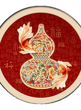 福禄葫芦玄关装饰画新中式挂画