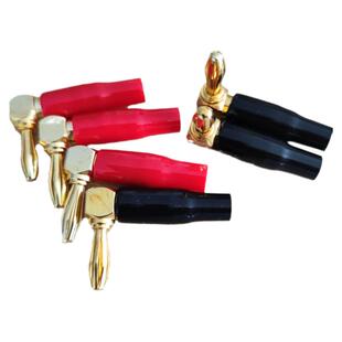 纯铜L型90度弯头音响DIY配件4mm香蕉插头音箱喇叭接线插头无损音