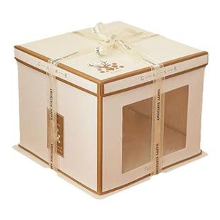 蛋糕盒子开天窗生日加高透明蛋糕包装盒单/双层6/8/10/12寸14寸