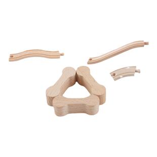 轨道连接头木质轨道配件积木兼容木制磁性小火车环保实木儿童玩具