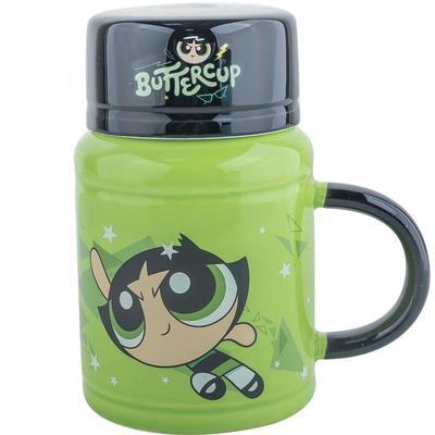 可爱绿色飞天小女警马克杯大容量