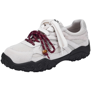 热风运动休闲鞋女款2025年冬季新款网面透气跑步女鞋百搭户外鞋子