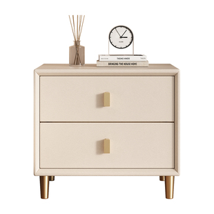 纯实木床头柜家用卧室2025爆款轻奢高级感简约现代小型床边收纳柜