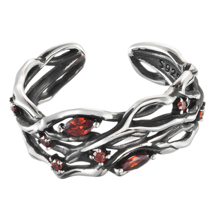 [新年礼物]ROCKRIDE 荆棘缠绕戒指 925纯银男宝石开口女个性欧美