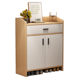 鞋架鞋柜简易多层防尘家用放门口收纳神器实木色经济型阳台储物柜