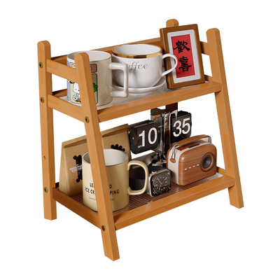 特别好看的杯架子双层工位收纳架