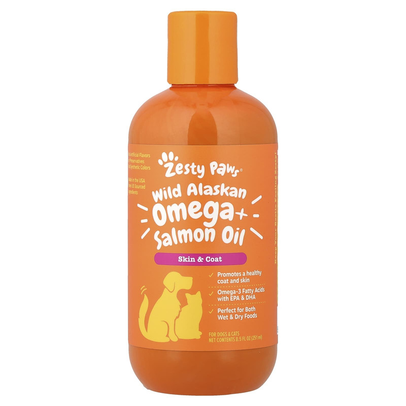 Zesty Paws,猫狗用野生阿拉斯加鲑鱼油配方,所有年龄适用,8.5 2