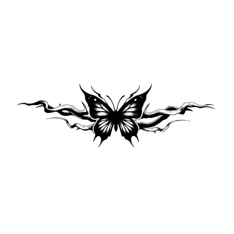 INKCOOL 幻月蝴蝶草本纹身贴女高级性感防水半持久手臂ins风胸腿