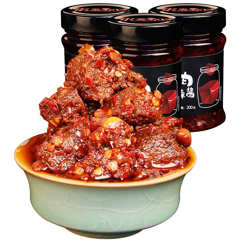 大块牛肉瓶装濮阳辣椒酱桃园建民