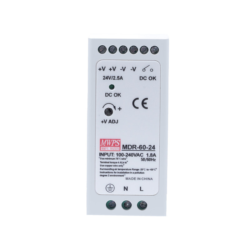 超薄导轨式开关电源MDR-60-24V2.5A轨道安装供电220转直流24V12V