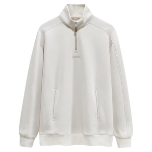 [空气棉卫衣]九牧王25秋冬新款远红外半拉链情侣半高领长袖上衣