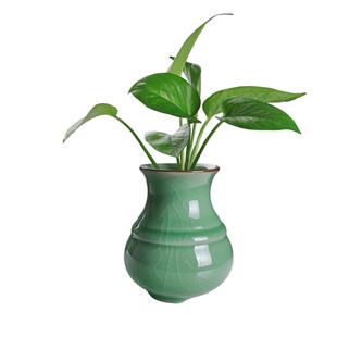 亲居龙泉花器青瓷创意简约现代插花小摆件茶室装饰品水培花插花瓶