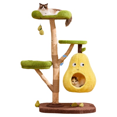 喵想树无鸭梨猫爬架猫窝猫树一体实木树干剑麻猫玩具四季通用