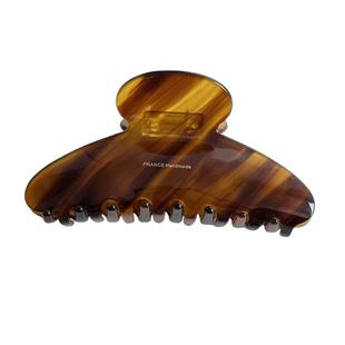 韩国FRANCE金标大号鲨鱼夹法式气质焦糖色盘发抓夹多发量发夹发卡