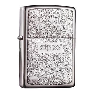 官方正版ZIPPO煤油打火机贴章纯银富贵唐草KR8/KR7创意送男士zip