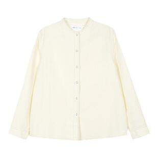 klee klee 25春女装环保棉条绒单穿内搭小V领白衬衫K0251BL05