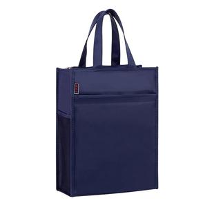 A4定制手提文件包拉链式大容量防水帆布加厚竖款休闲包男士女士牛津布公文袋商务办公会议学生上课培训补习袋