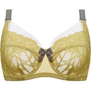 怡倩【春日花语】大胸显小胸内衣女撞色全罩杯收副乳大码薄款文胸