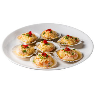 蒜蓉粉丝扇贝海鲜水产夜宵烧烤扇贝肉特大春节年货蒸扇贝半成品