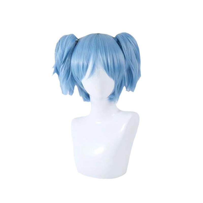 暗杀教室潮田渚COS假发浅蓝色短发虎口夹双马尾可拆卸款式cosplay