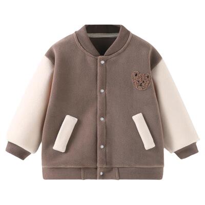宝宝秋冬加绒棒球服外套