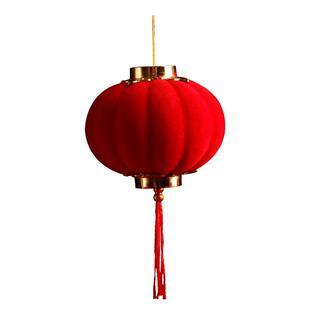 小红灯笼挂饰树上植绒新款春节2025新年装饰挂件过年户外防水绿植