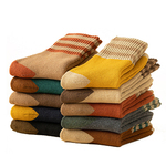 袜子女冬季加绒加厚毛巾袜条纹美拉德保暖冬天长袜秋冬款中筒袜子