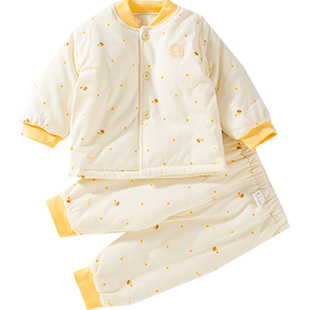 童泰夹棉棉服男童棉袄秋冬立领对开保暖套装女童宝宝新款棉衣1767