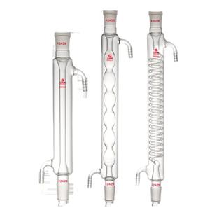 三爱思冷凝管直型球形蛇形回流蒸馏冷却装置20 30 40 60cm壁厚3mm焊接无气泡科学实验室透明高硼硅玻璃仪器