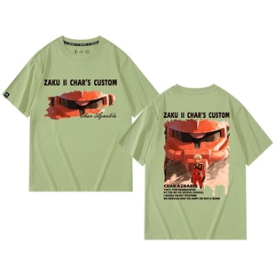 高达夏亚红色扎古T恤衫夏季潮男女上衣纯棉周边机动战士卡通短袖