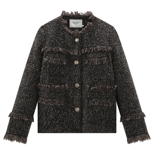 库恩玛维气质小香风羽绒服女2024年冬季新款法式复古95白鸭绒外套