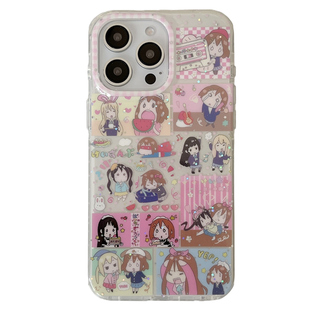 独壳 趣味卡通轻音女孩带链条适用苹果16手机壳网红iPhone15promax新款14ProMax防摔13女款双层壳手机套硬壳
