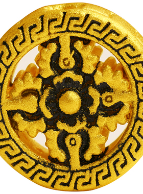 十字金刚杵隔珠圆形背云黑色烤漆