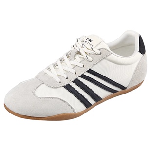 YRC休闲风薄底德训鞋女秋季新款真皮赛车鞋轻便舒适洋气平底板鞋