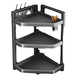 大鑫众厨房置物架调料架台面多功能厨房盐油转角多层收纳盒三角架