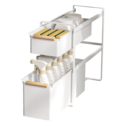 水槽下置物架抽拉式调料架窄缝收纳柜厨房抽拉篮抽屉式橱柜分层架