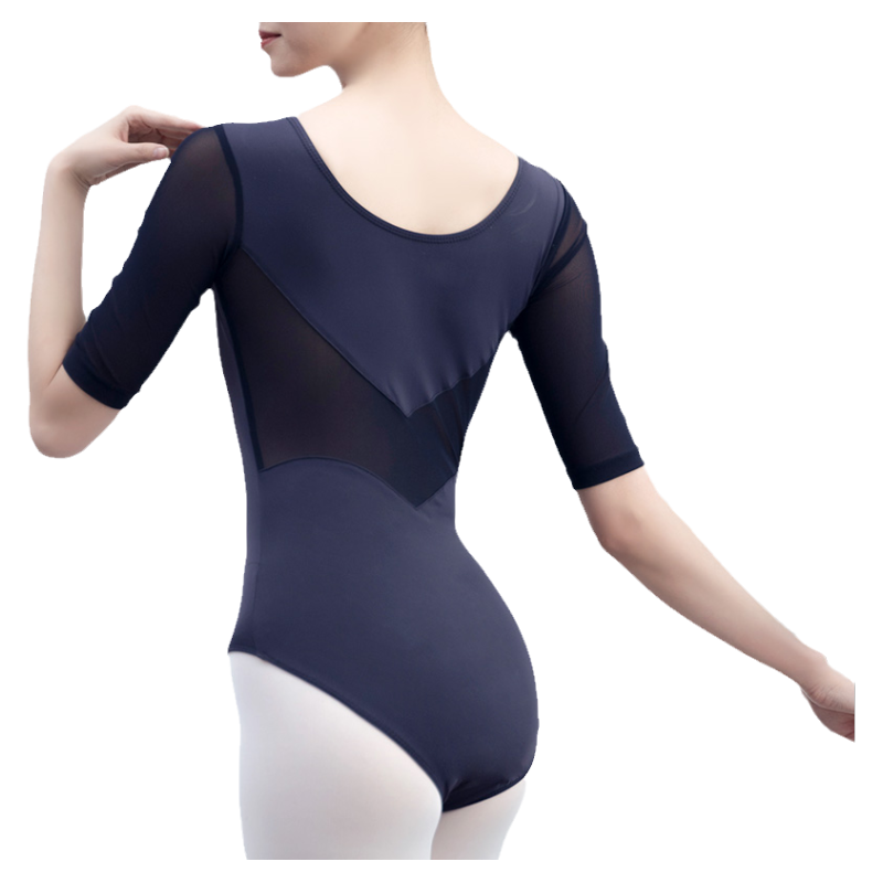 中袖芭蕾舞连体服形体服女练功服