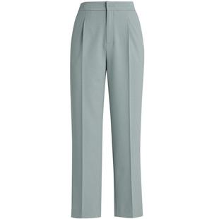 [智性通勤]LANDI浅灰绿气质中缝裤线设计直筒西装裤女2025秋新品