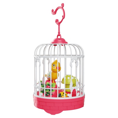 学说话鸟笼玩具声控感应灯光仿真