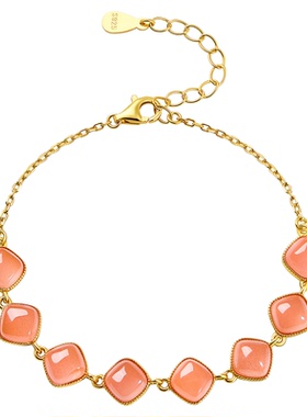 JAY方糖南红玛瑙手链925银手饰