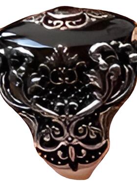 纯银复古天然红色玛瑙宝石戒指