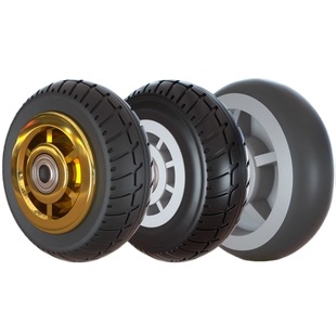 单轮静音橡胶脚轮3寸4寸5寸6/8寸平板手推拖车万向轮重型轮子轱辘