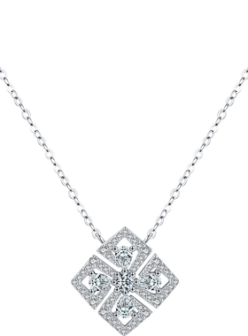 纯银镶嵌锆石项链女时尚大气轻奢