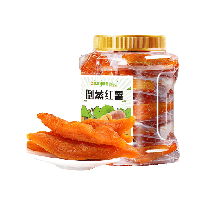 鮮記倒蒸紅薯干地瓜干500gx1罐軟糯番薯?xiàng)l片代餐低脂網(wǎng)紅零食小吃