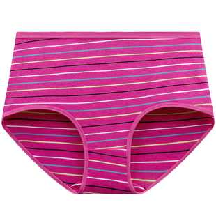 女士内裤女纯棉100%全棉裆透气加肥加大码高腰中老年妈妈三角裤头