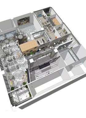 3D室内画全屋装修设计全景图SU代建模型酷家乐渲染效果图制作景观